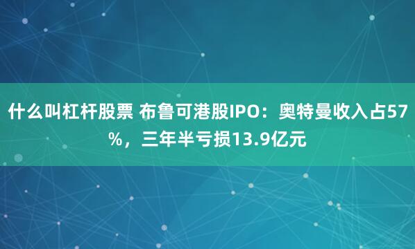 什么叫杠杆股票 布鲁可港股IPO：奥特曼收入占57%，三年半亏损13.9亿元