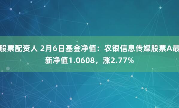 股票配资人 2月6日基金净值：农银信息传媒股票A最新净值1.0608，涨2.77%