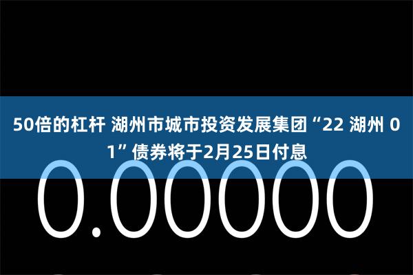 50倍的杠杆 湖州市城市投资发展集团“22 湖州 01”债券将于2月25日付息